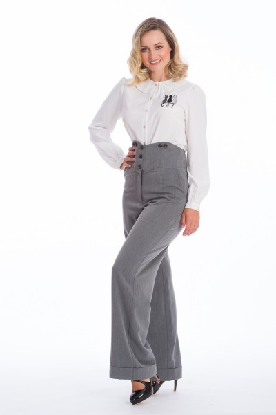 Banned Retro - Girl Boss Trousers grey
