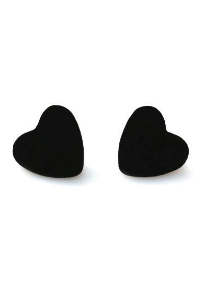 Collectif Accessories - Velvet Heart Studs black