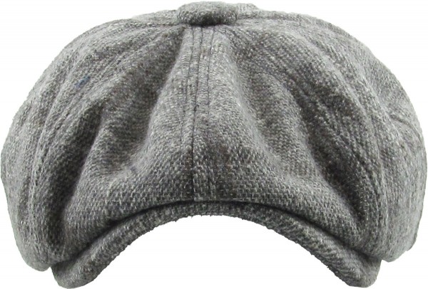 Newsboy Cap Plaid Button Top Ascot grau