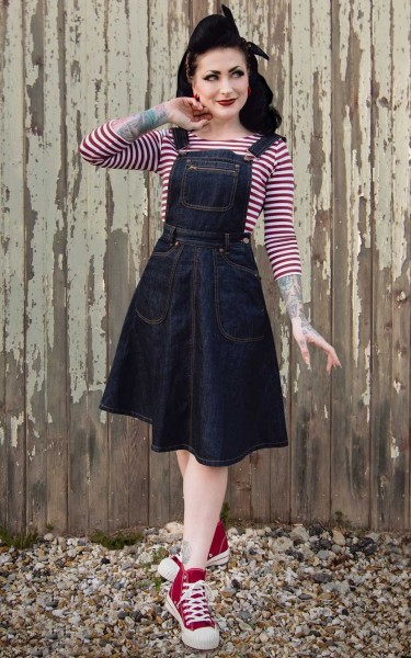 Rumble59 - Denim Latzkleid Rocking Rosie