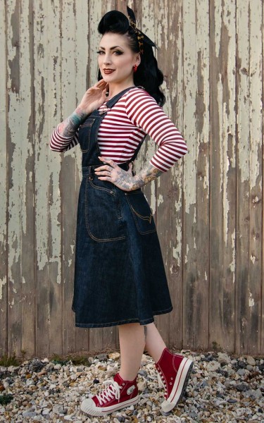 Rumble59 - Denim Latzkleid Rocking Rosie