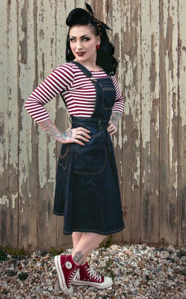 Rumble59 - Denim Latzkleid Rocking Rosie